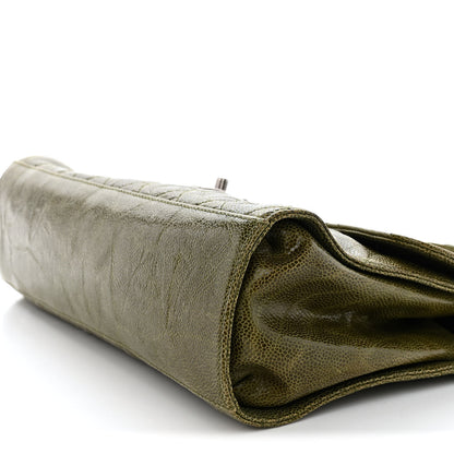 Chanel Crumpled Grained Calfskin Jumbo CC Crave Flap Green 10 of 16