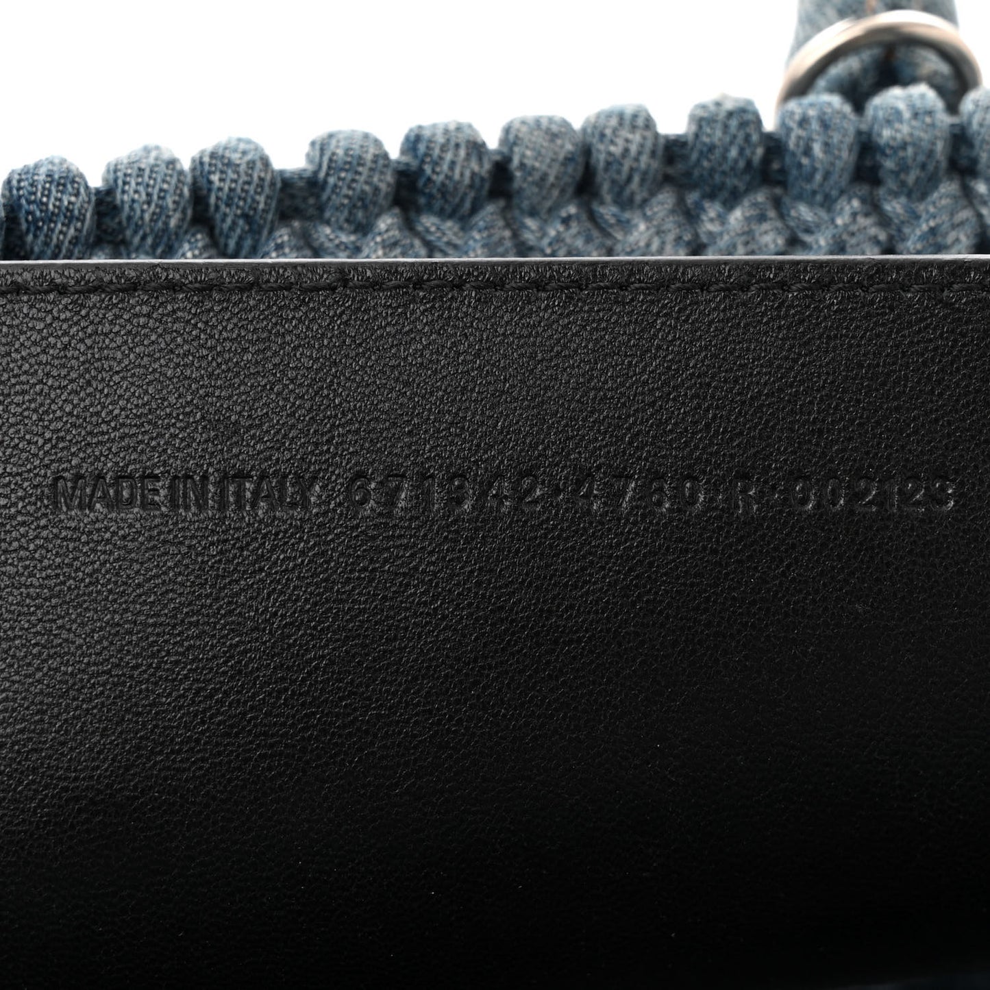 Washed Frayed Denim Braided XS Bistro Basket Blue