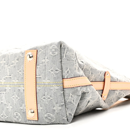 Louis Vuitton Monogram Denim CarryAll MM Washed Grey 10 of 11