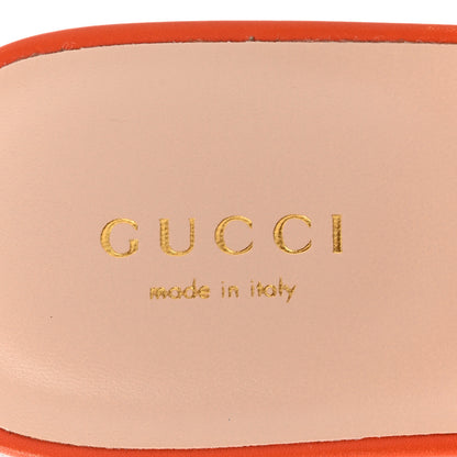 Gucci Cosmos Softy Calfskin Interlocking G Cut Out Slide Sandals 36.5 Deep Orange 8 of 9