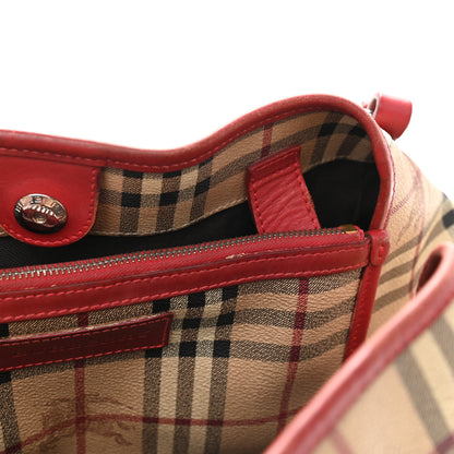 Burberry Haymarket Check Small Canterbury Tote Military Red 10 of 17