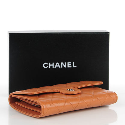 Chanel Caviar Quilted Large Flap Wallet Light Brown 4 of 8