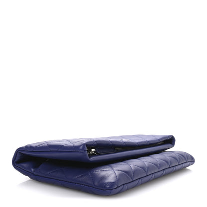Chanel Lambskin Quilted CC Beauty Clutch Blue 4 of 8