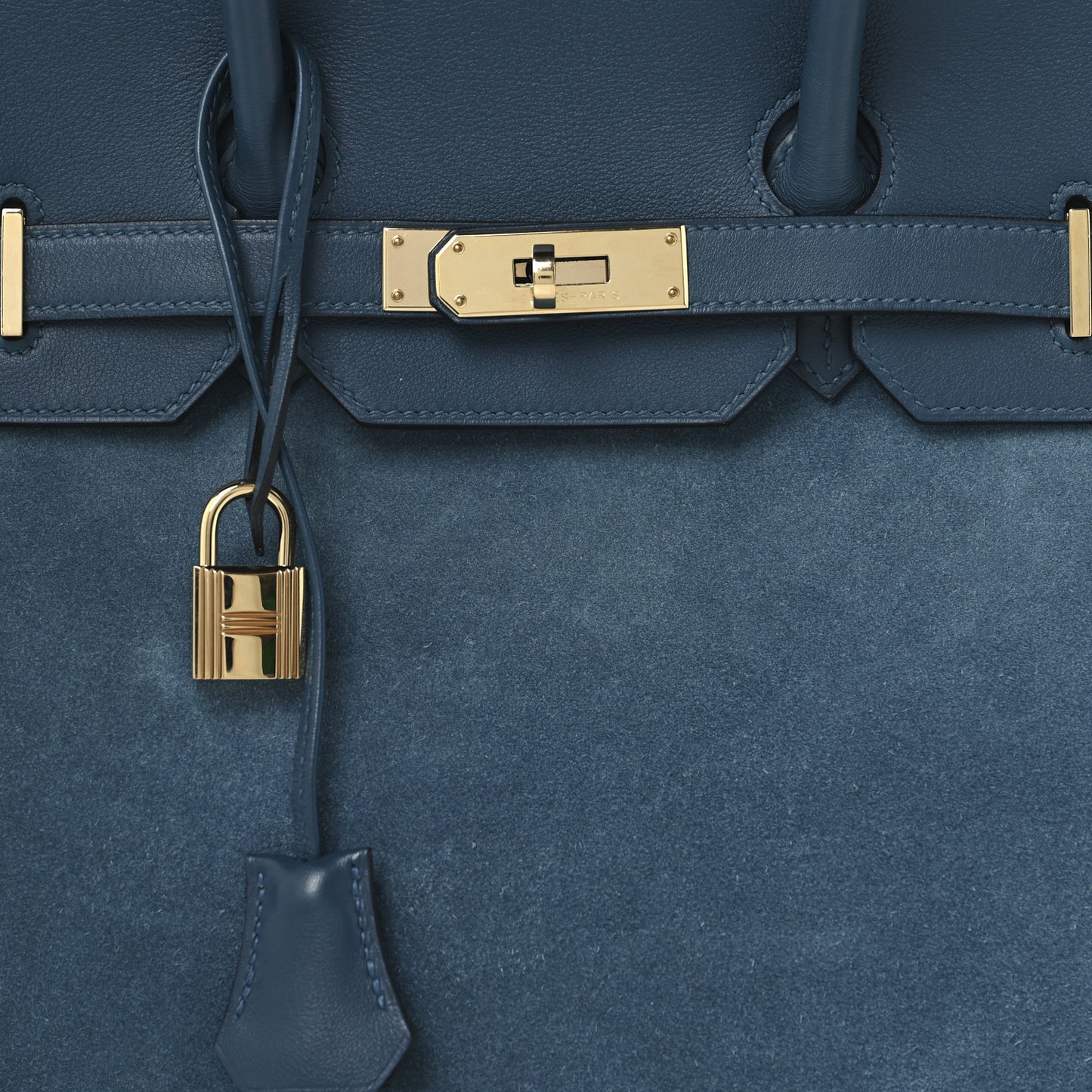 Veau Doblis Swift Grizzly Birkin 35 Bleu Thalassa