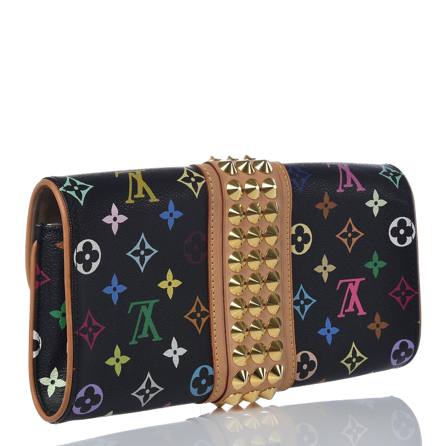 Louis Vuitton Monogram Multicolor Courtney Clutch Black 3 of 10