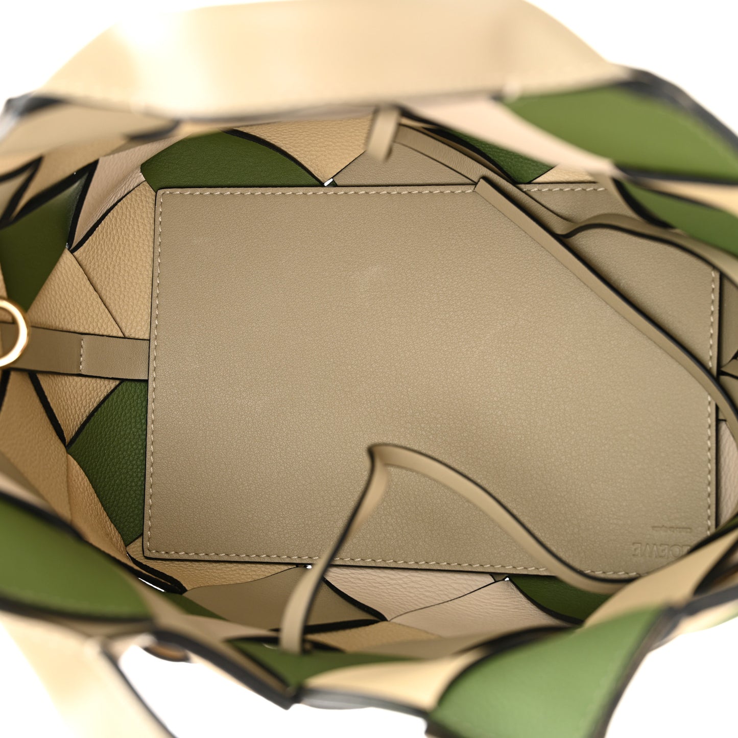 Calfskin Woven Small The Surplus Collection Basket Bag Avocado Ivory