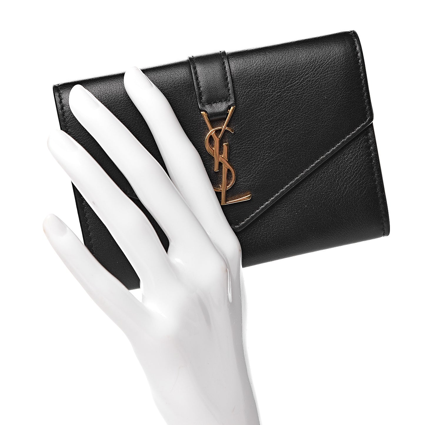 Smooth Calfskin Envelope Wallet Black