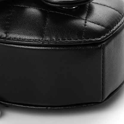 Chanel Lambskin Quilted CC In Love Heart Waist Belt Bag With Chain Black 9 of 11