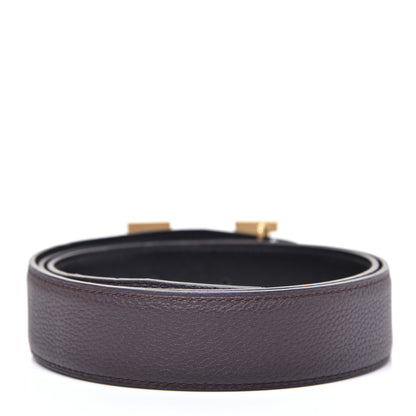 Hermes Box Togo 32mm H Belt 80 Black Chocolate 2 of 7