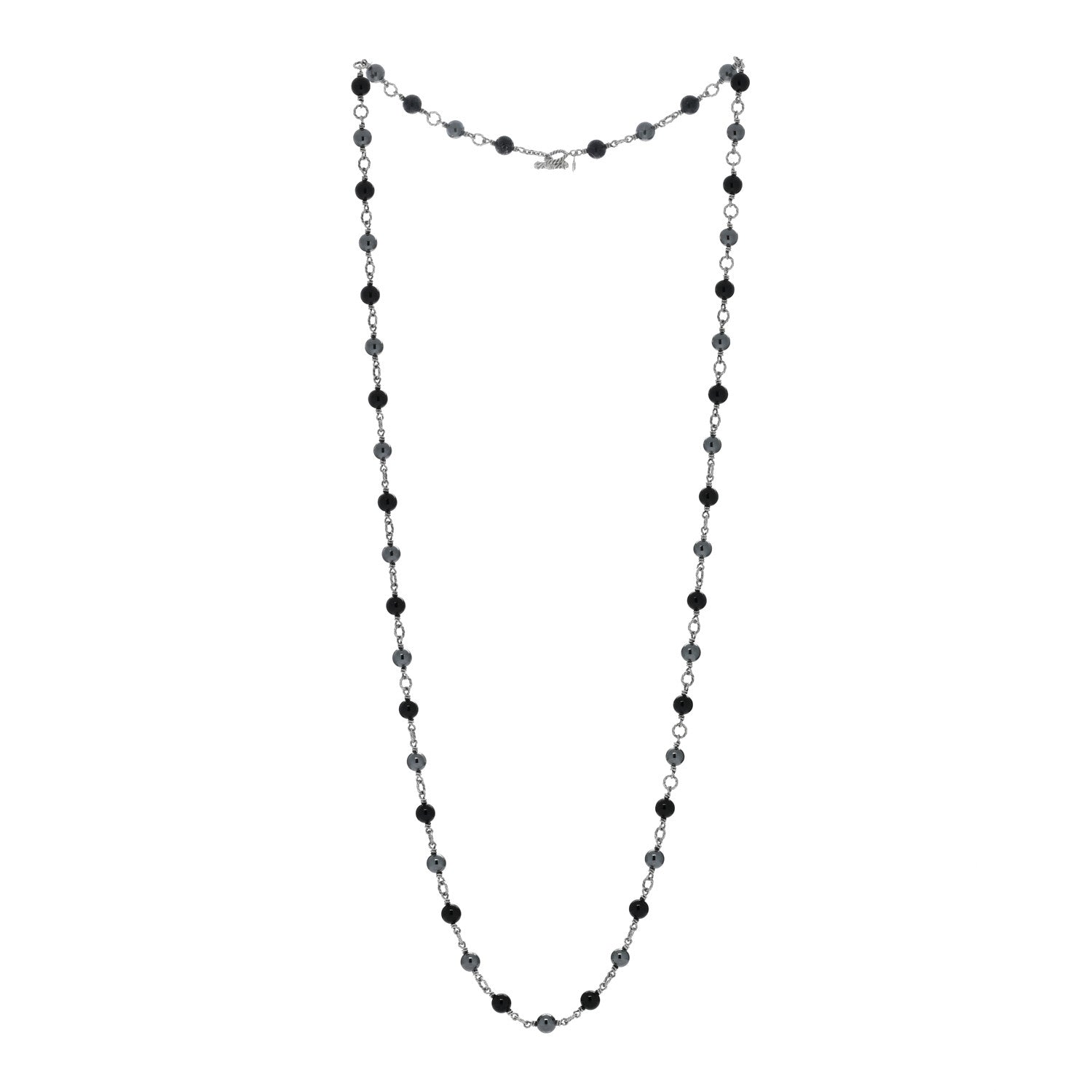 David Yurman Sterling Silver Black Onyx Hematite Bijoux Necklace 2 of 4