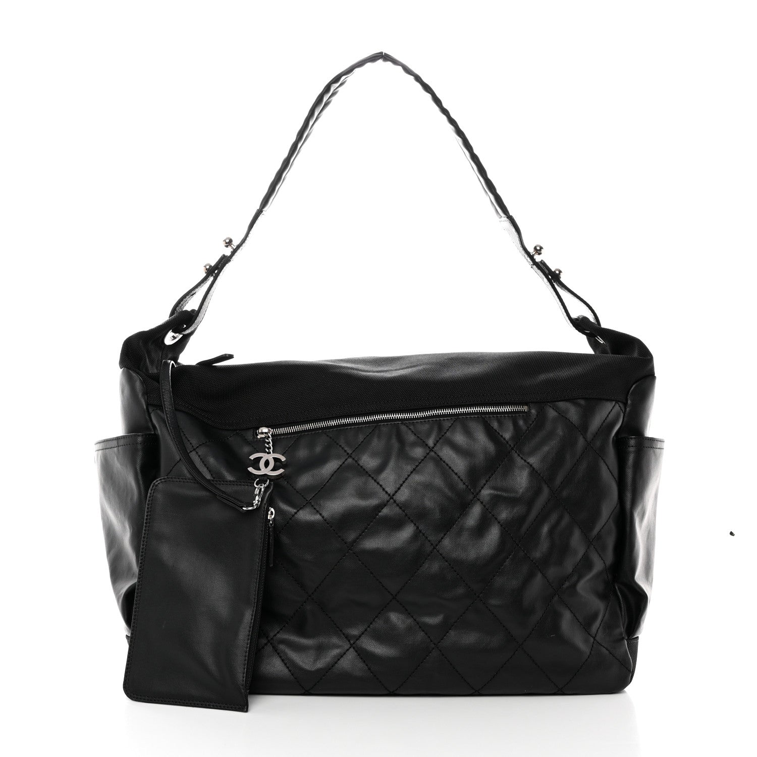 Chanel Coated Canvas Paris Biarritz XL Travel Bag Black 2 of 16