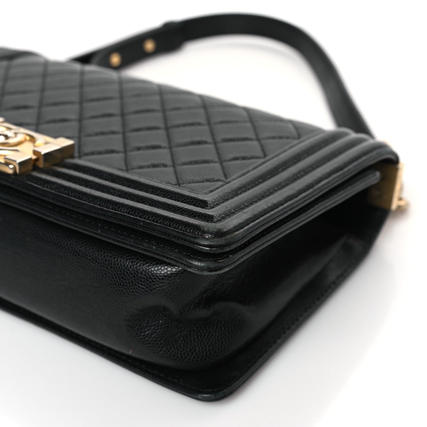 Caviar Quilted Medium Boy Flap Black