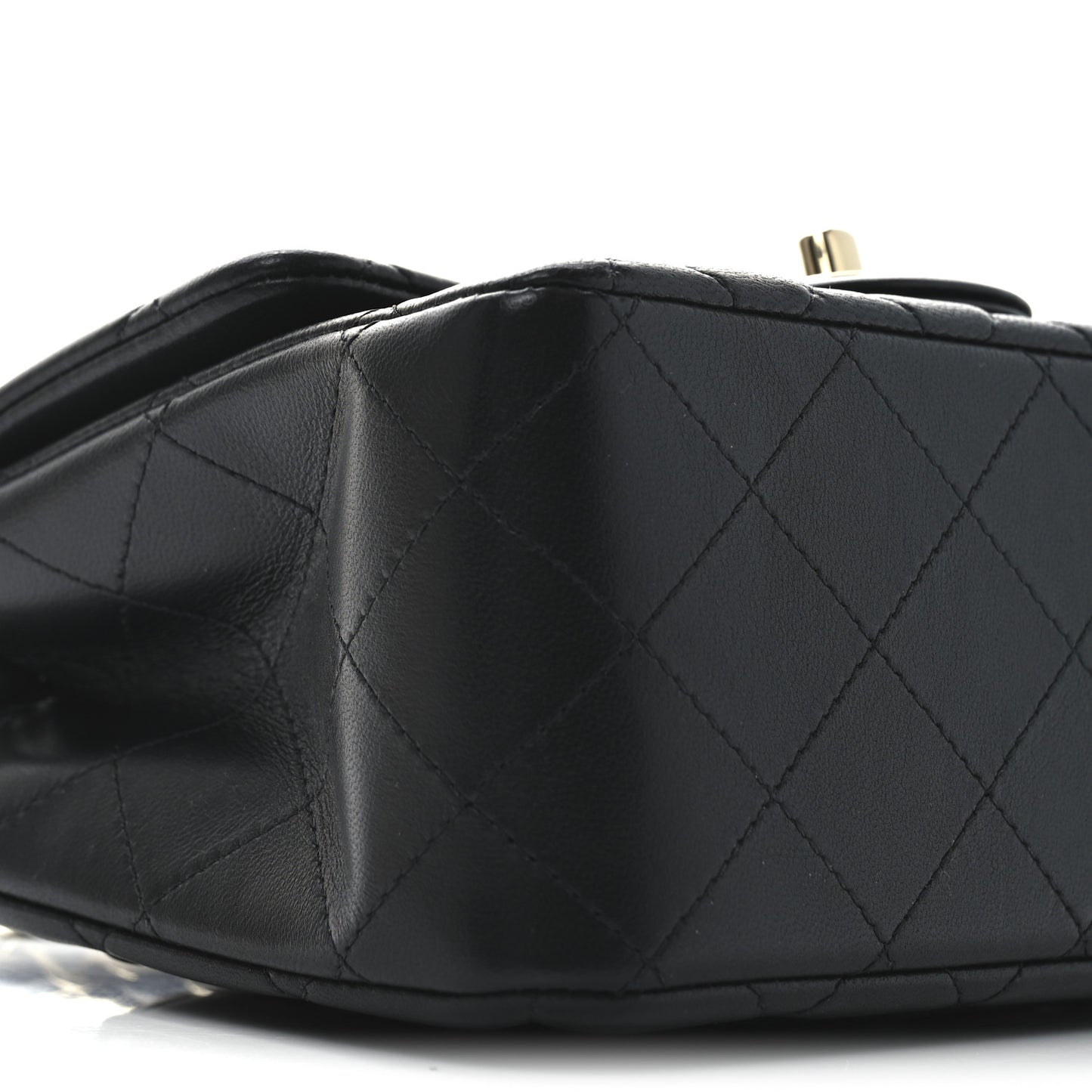 Lambskin Quilted Mini Square Flap Black