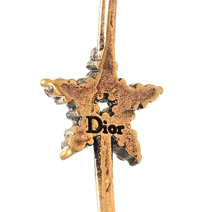 Christian Dior Metal Crystal J'Adior Hoop Earrings Aged Gold 4 of 5