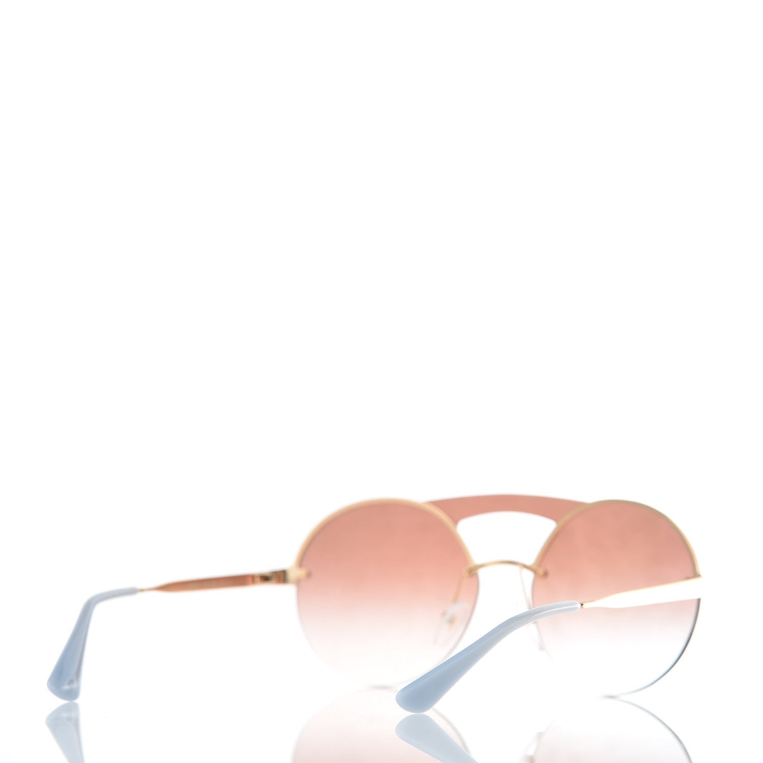 Prada Round Gradient Sunglasses SPR 65T Gold 4 of 8