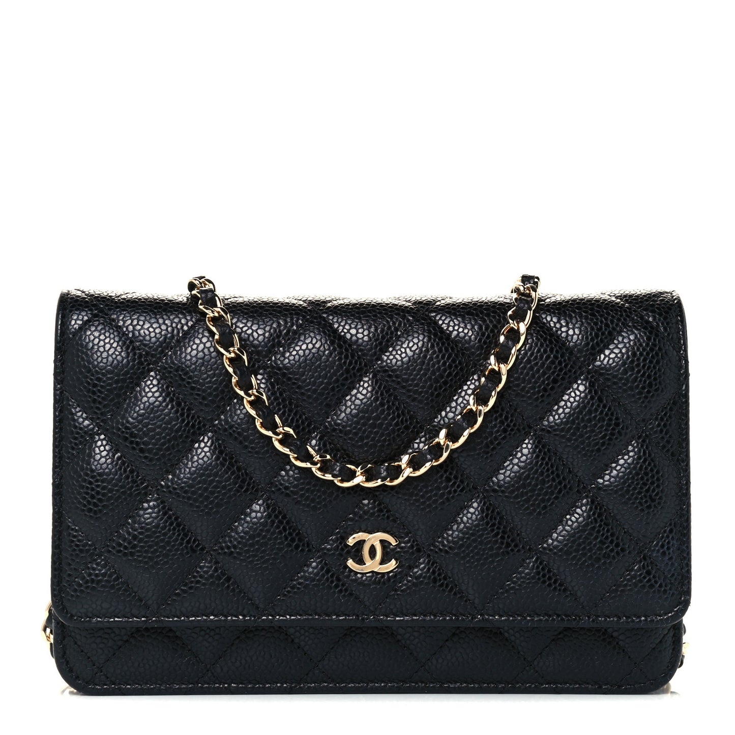 Caviar Quilted Wallet On Chain WOC Black