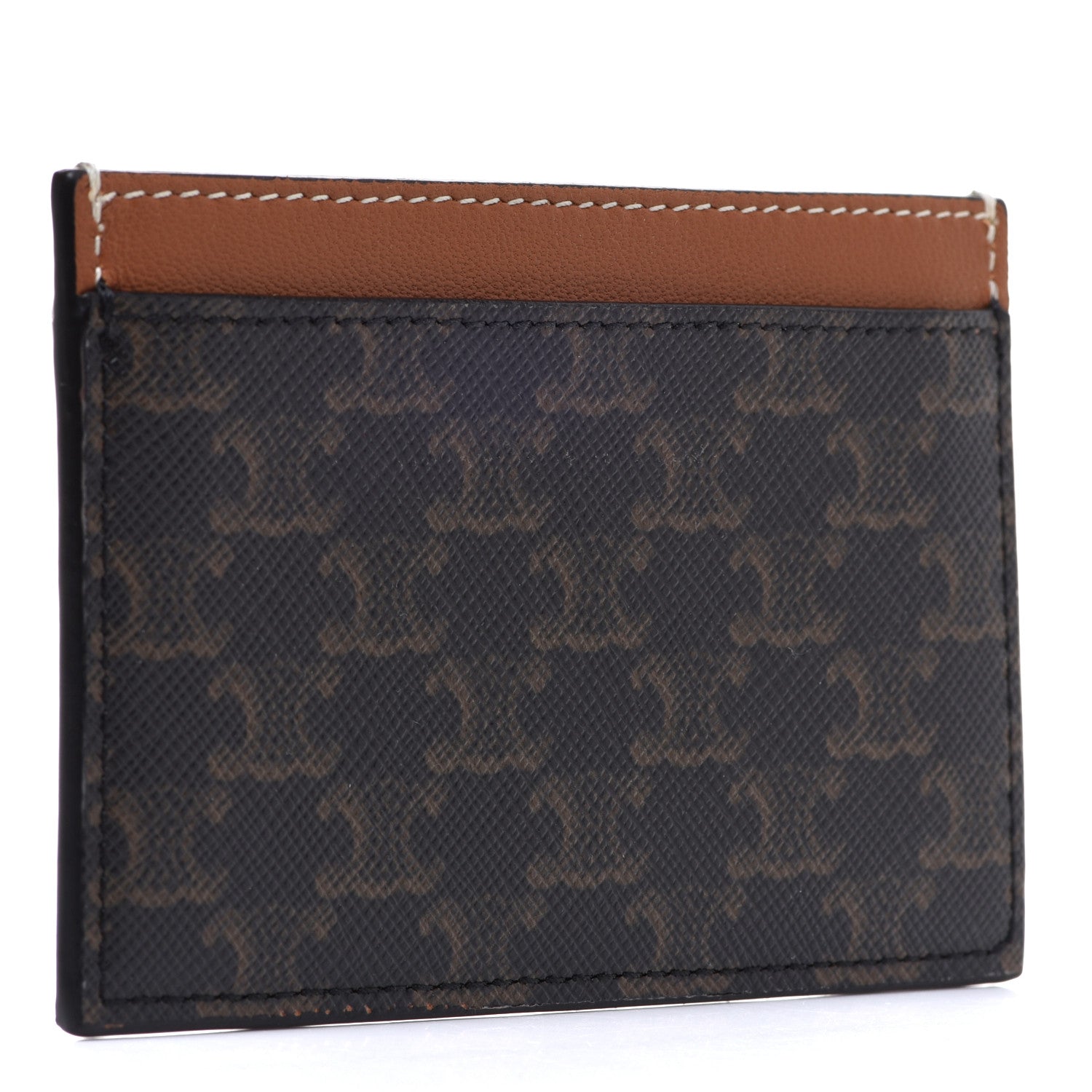 Celine Triomphe Canvas Card Holder Tan 3 of 6