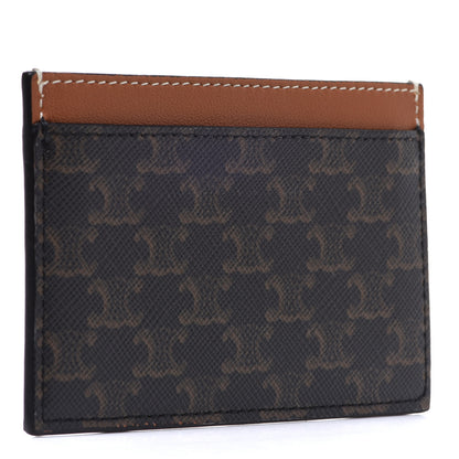 Celine Triomphe Canvas Card Holder Tan 3 of 6
