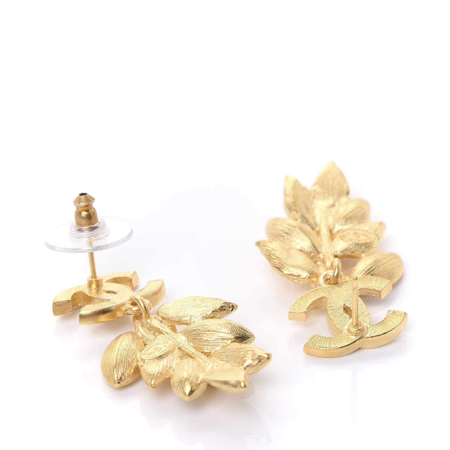 Chanel Crystal Sparkling Wheat CC Earrings Gold 4 of 5