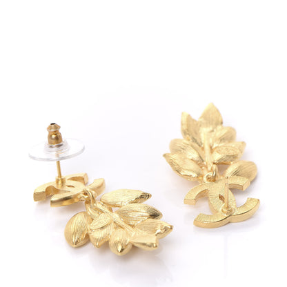 Chanel Crystal Sparkling Wheat CC Earrings Gold 4 of 5