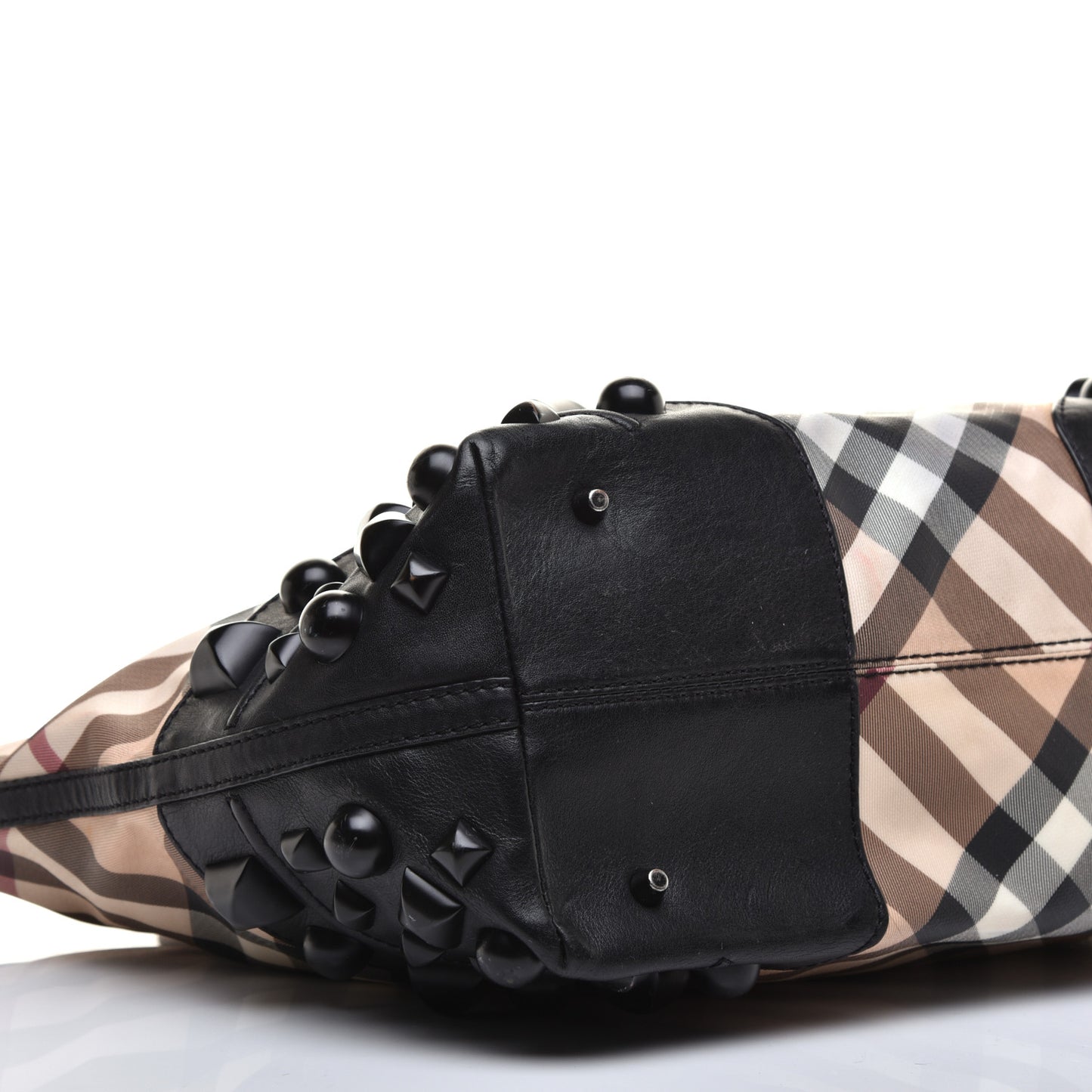 Nova Check Mega Stud Nickie Tote Black