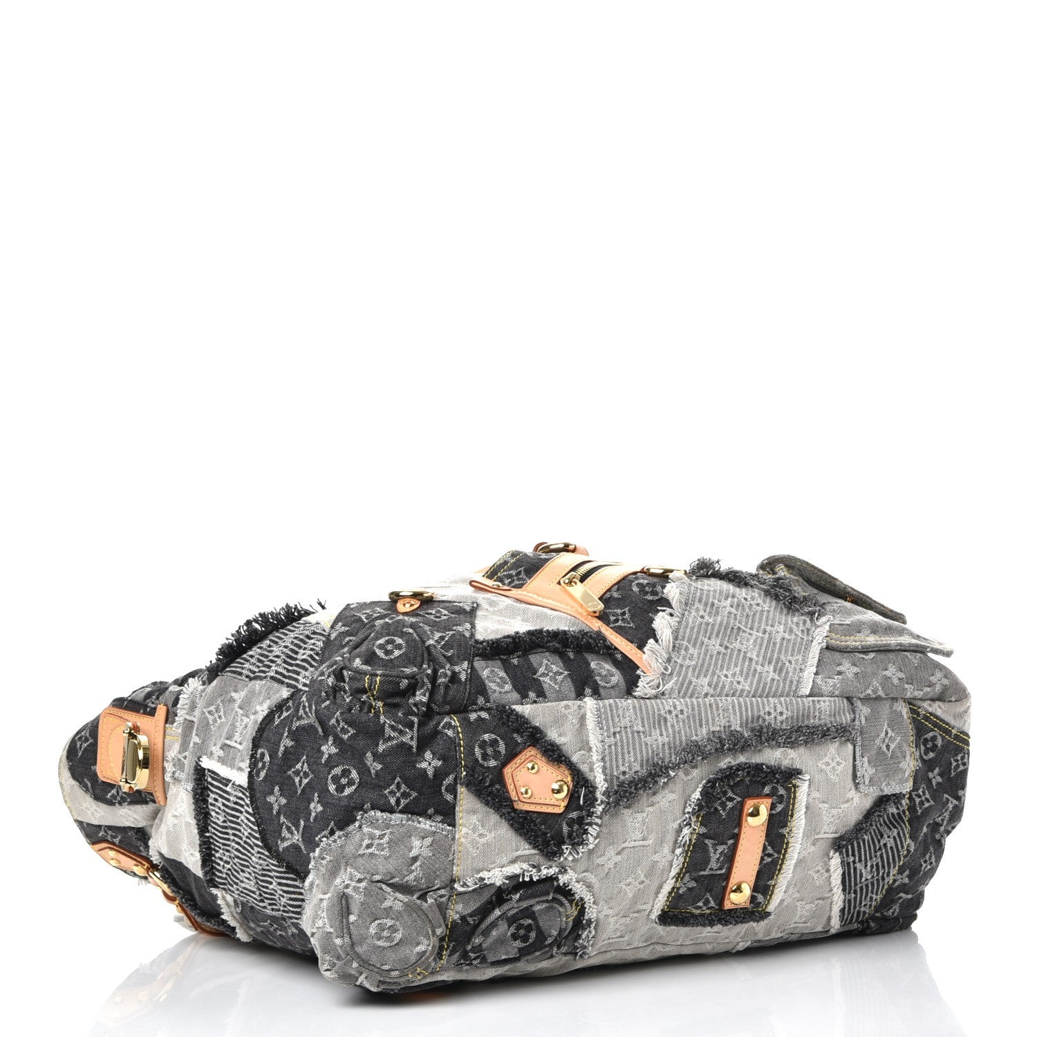 Louis Vuitton Denim Patchwork Cabby Tote Grey 4 of 11