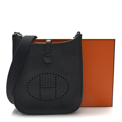 Hermes Taurillon Clemence Evelyne TPM Black 11 of 11