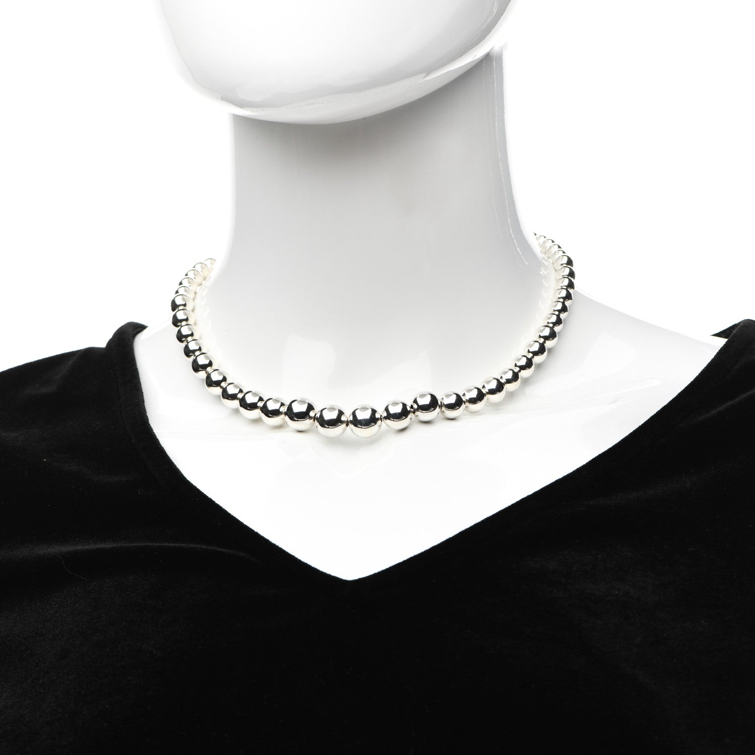 Tiffany Sterling Silver HardWear Graduated Ball Necklace 2 of 6