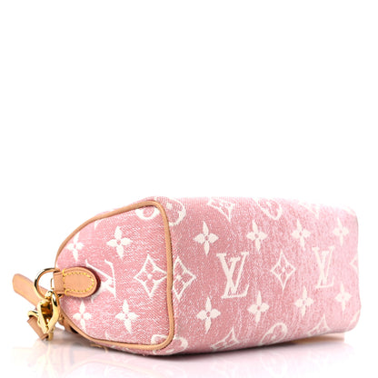 Louis Vuitton Monogram Jacquard Denim Nano Speedy Bandouliere Pink 4 of 11