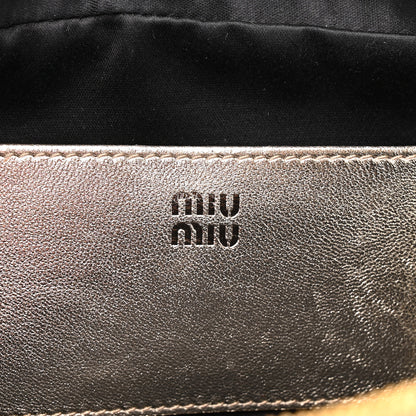 Miu Miu Metallic Nappa Matelasse Mini Arcadie Top Handle Bag Pirite 6 of 9