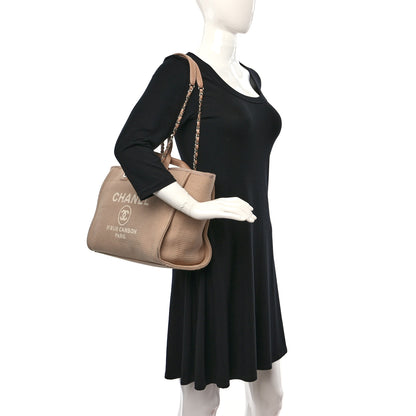 Chanel Mixed Fibers Small Deauville Tote Beige 2 of 12