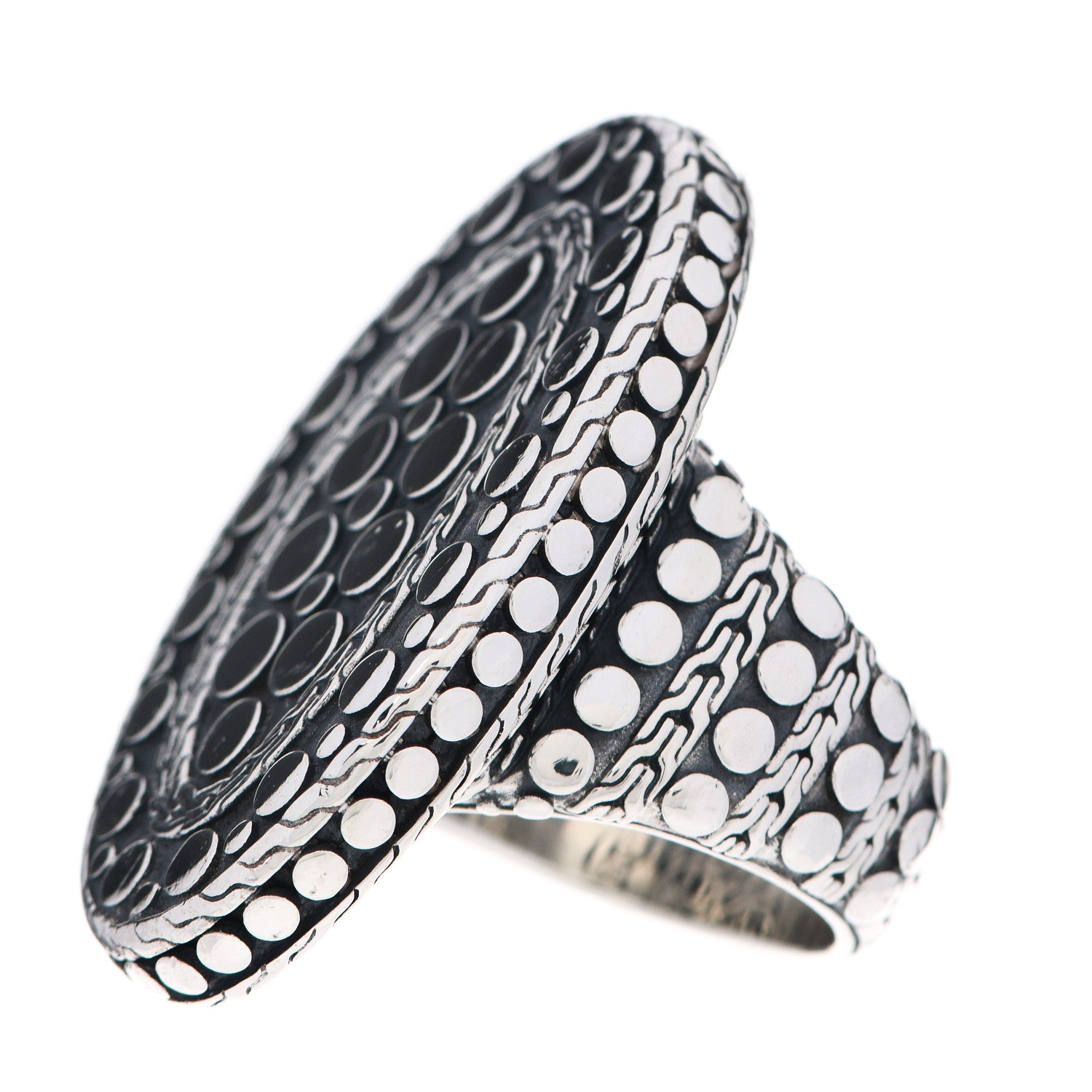 John Hardy Sterling Silver Dot Oval Ring 54 7 3 of 6
