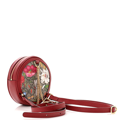 Gucci GG Supreme Monogram Web Flora Mini Ophidia Round Backpack Red 3 of 12