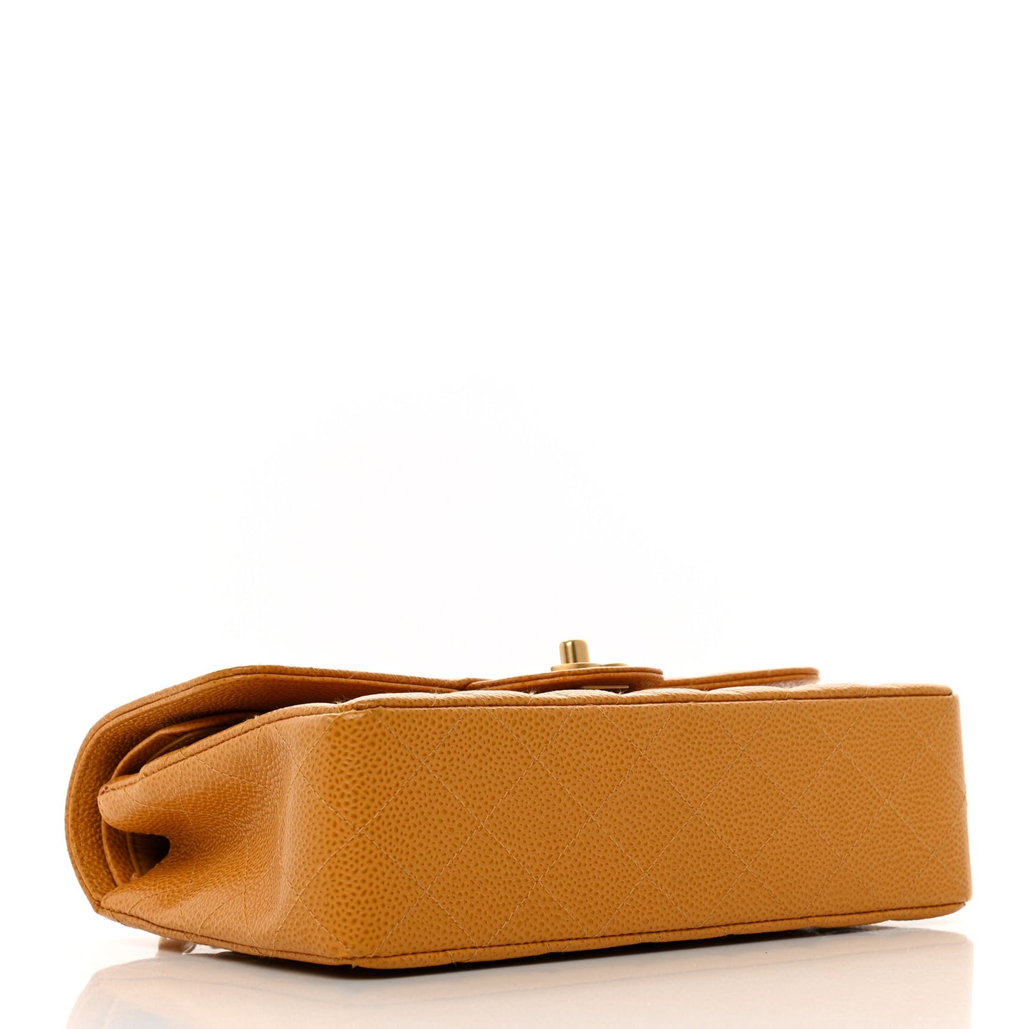 Caviar Quilted Small Double Flap Yellow