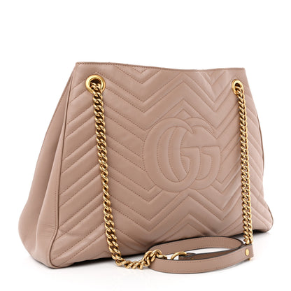 Gucci Calfskin Matelasse Medium GG Marmont Tote Porcelain Rose 3 of 10