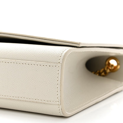 Saint Laurent Grain De Poudre Calfskin Medium Classic Monogram Kate Tassel Satchel Crema Soft 10 of 12