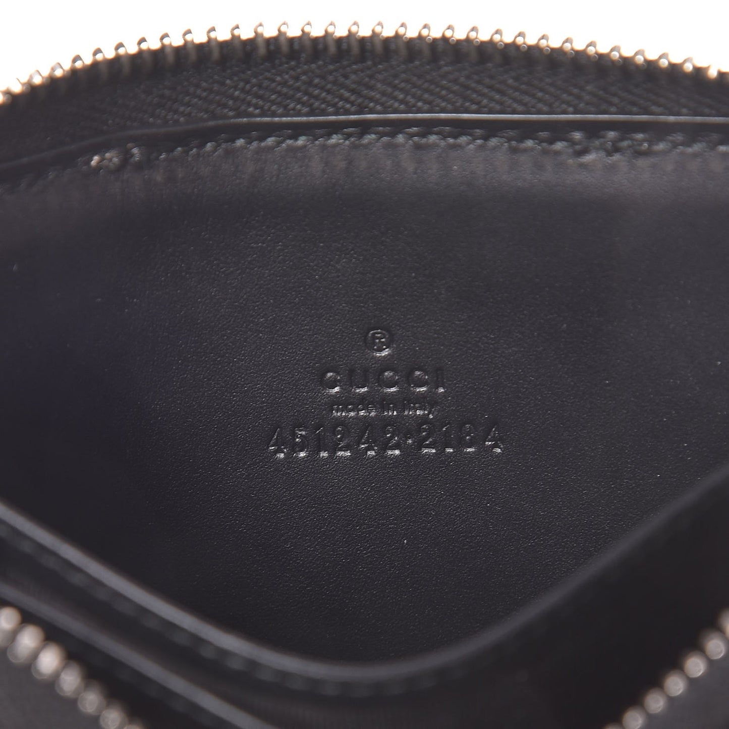 GG Supreme Monogram Zip Around Card Case Black