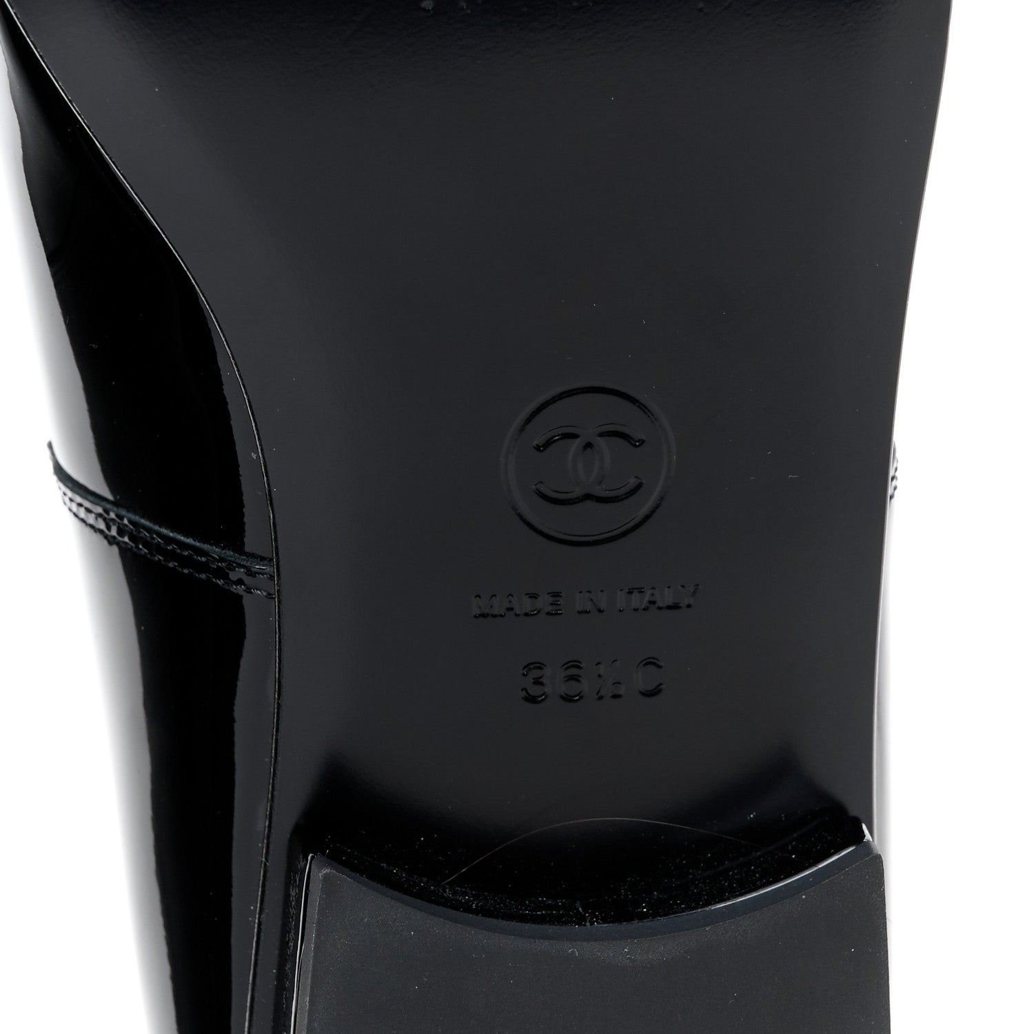 Chanel Patent Calfskin Moccasin Loafers 36.5 Black 8 of 9