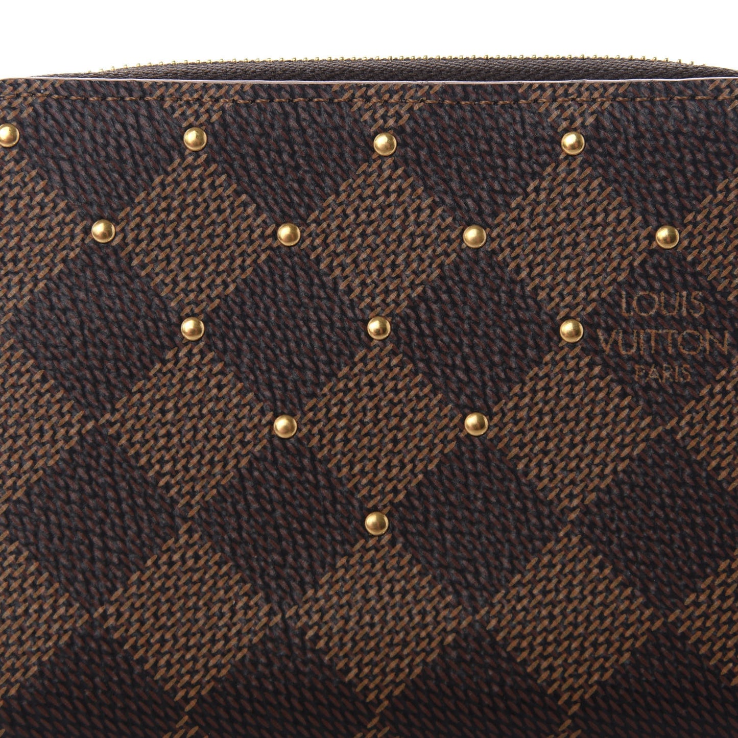Damier Ebene Studded Zippy Coin Purse Rose Ballerine