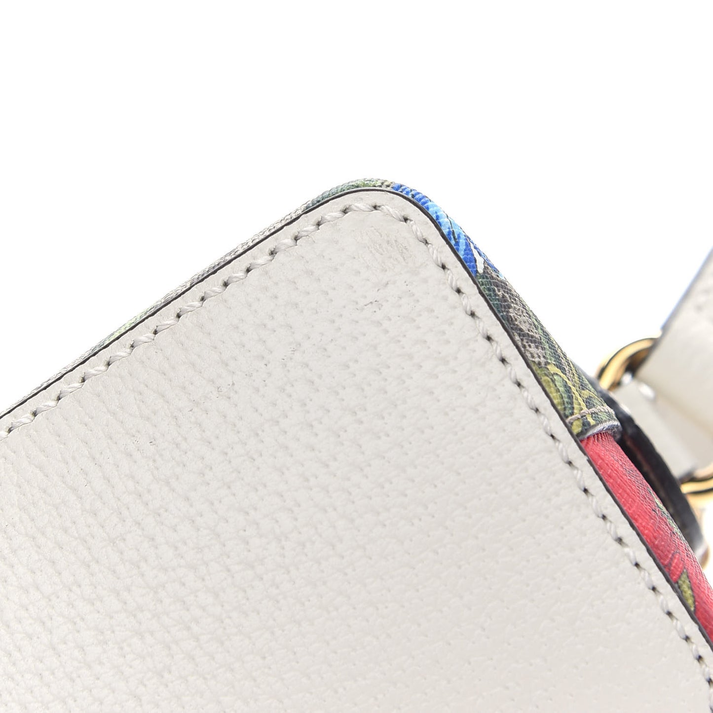 GG Supreme Monogram Flora Web GG Small Ophidia Dome Shoulder Bag White