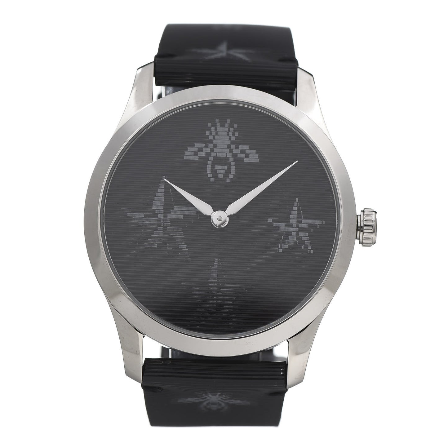 Stainless Steel Calfskin 38mm G-Timeless Bee Star Hologram Quartz Watch Black