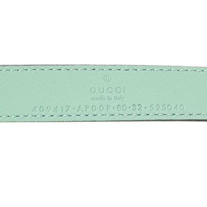 Gucci Moon Calfskin Palladium Double G 20mm Belt 80 32 Water Green 4 of 4