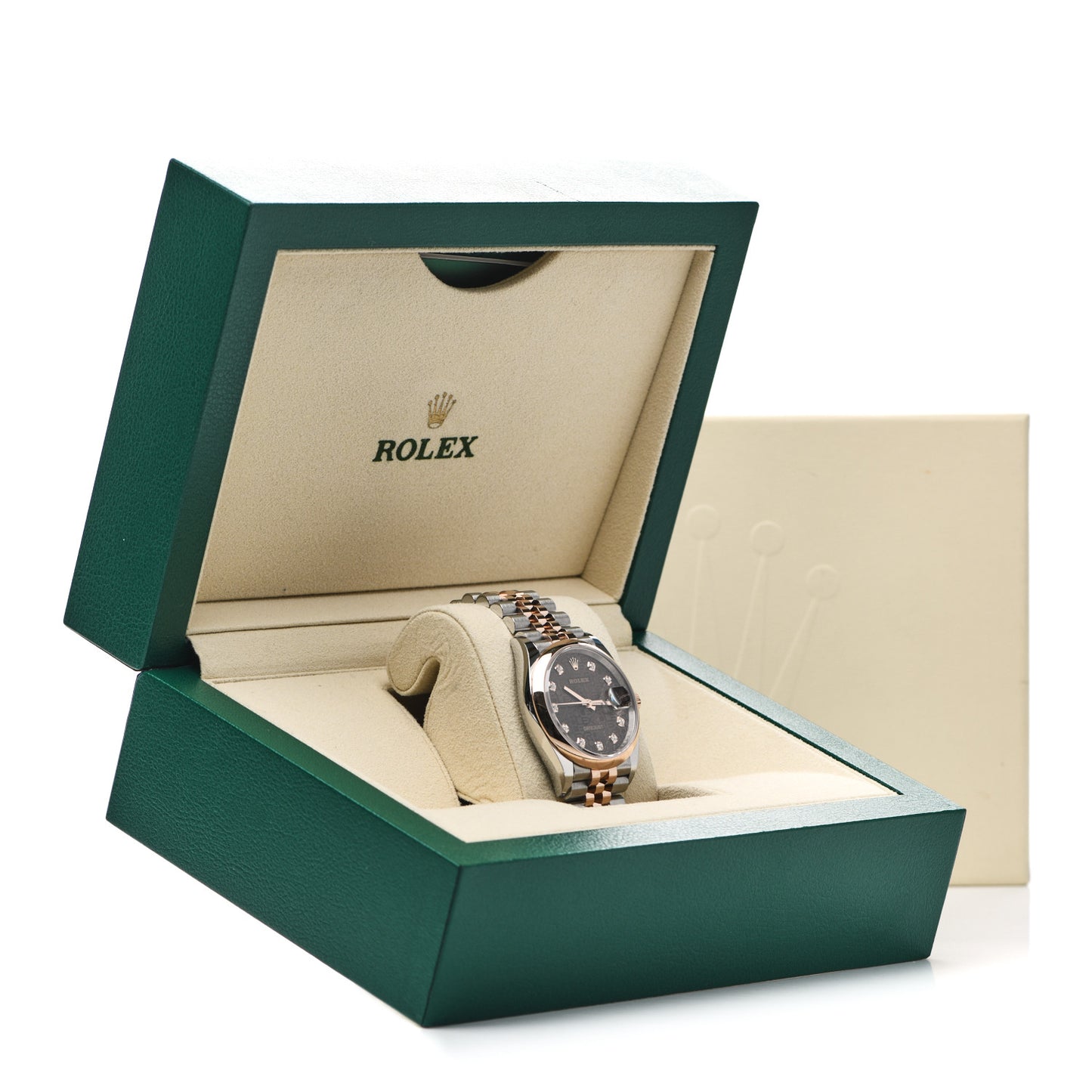 Stainless Steel 18K Everose Gold Diamond 36mm Oyster Perpetual Datejust Watch Chocolate Jubilee 126201