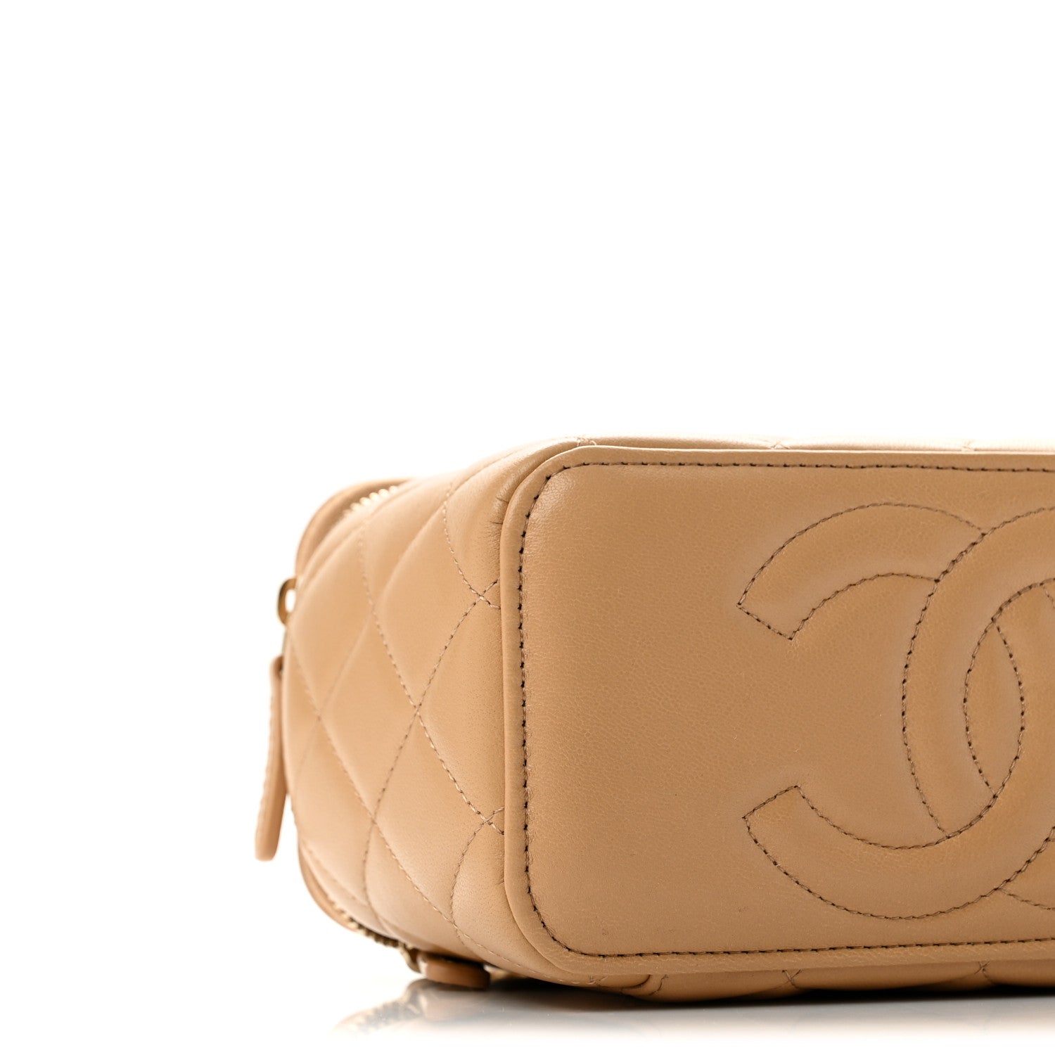 Chanel Lambskin Quilted Pearl Crush Small Vanity Case With Chain Beige 8 of 11
