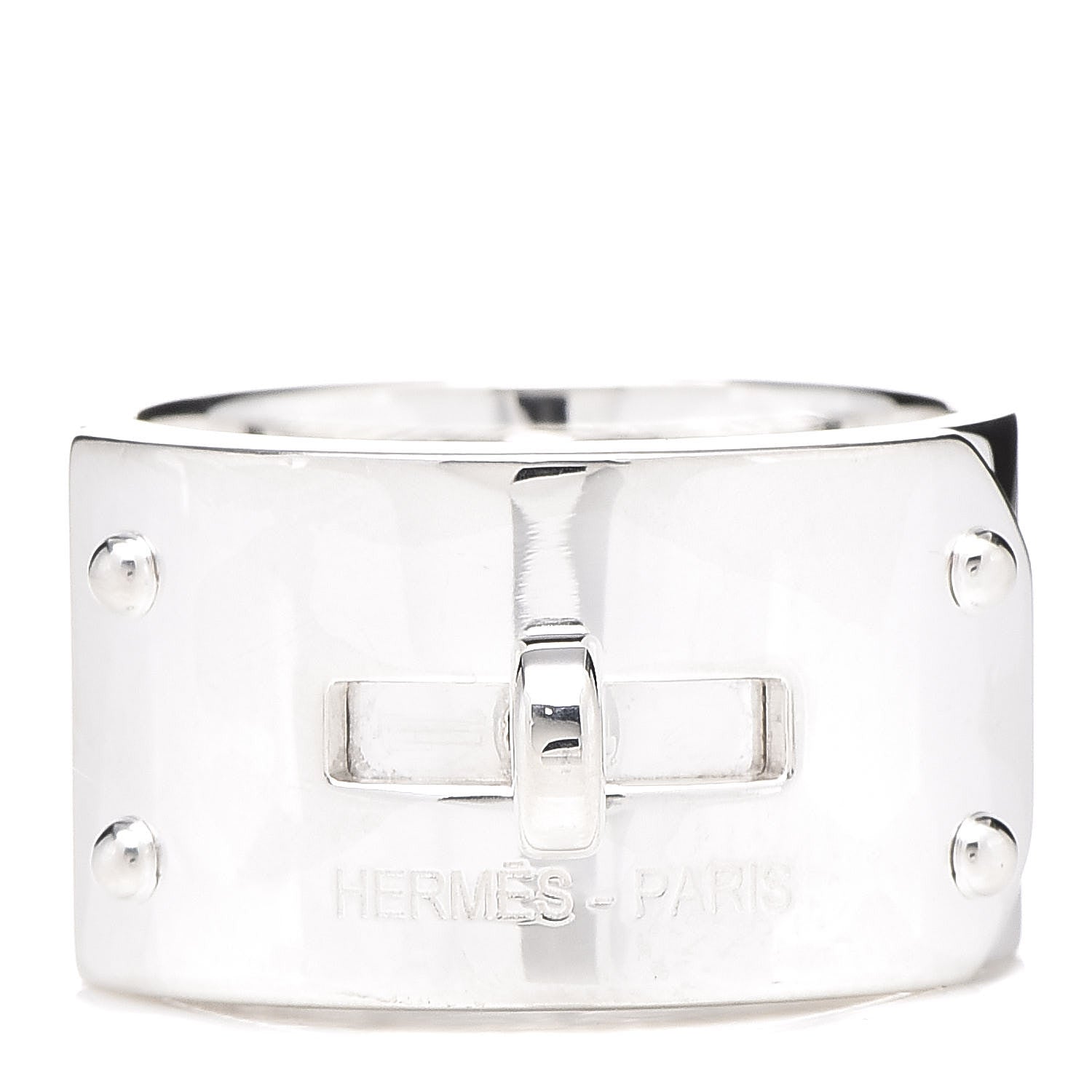 Hermes Sterling Silver Kelly GM Ring 54 7 1 of 6