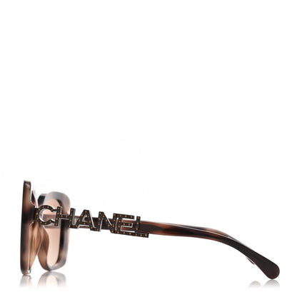 Chanel Acetate Strass Square Sunglasses 5422-B Tortoise 3 of 6