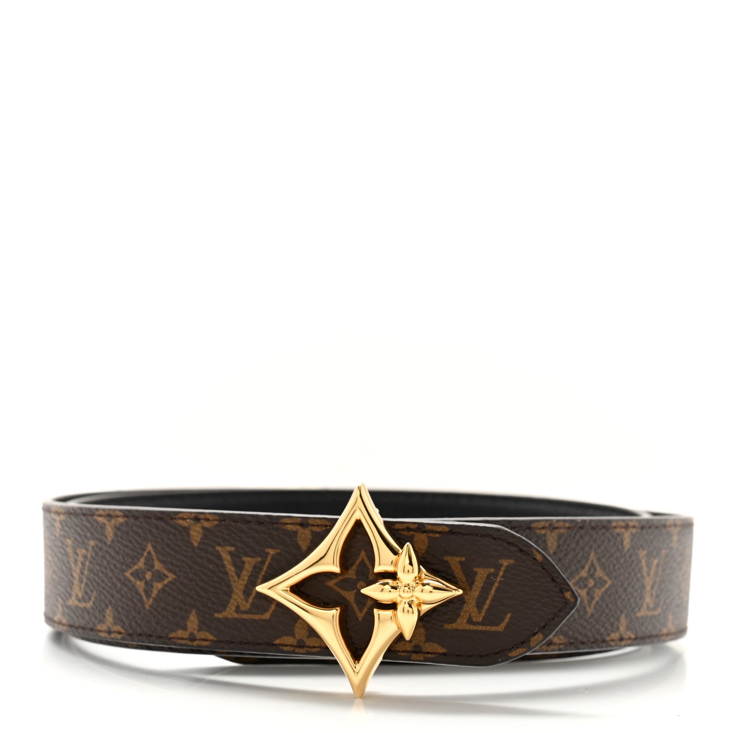 Louis Vuitton Calfskin Monogram 30mm Flowergram Reversible Belt 90 36 Black 2 of 10