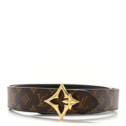 Louis Vuitton Calfskin Monogram 30mm Flowergram Reversible Belt 90 36 Black 2 of 10