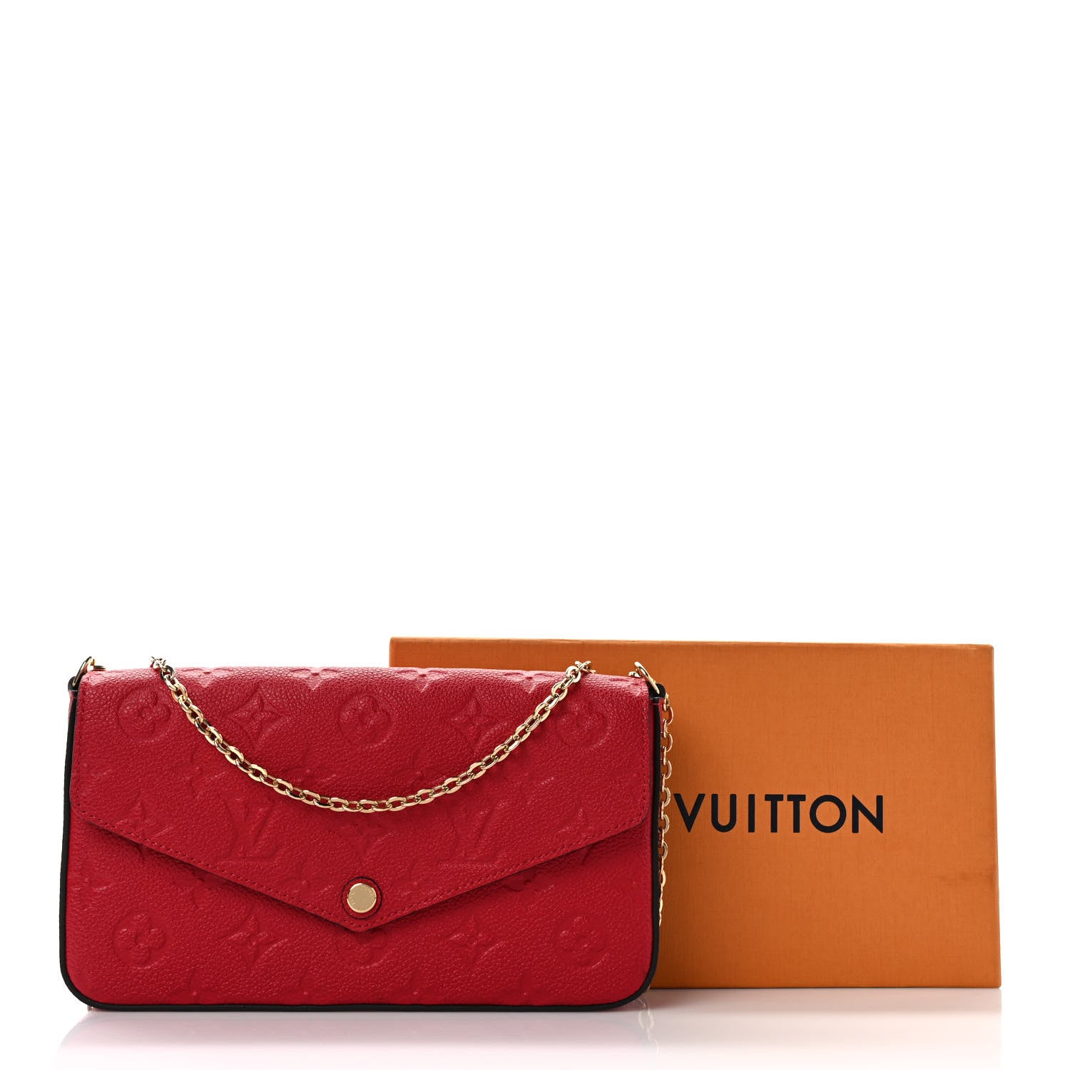 Louis Vuitton Empreinte Pochette Felicie Chain Wallet Scarlet 10 of 10