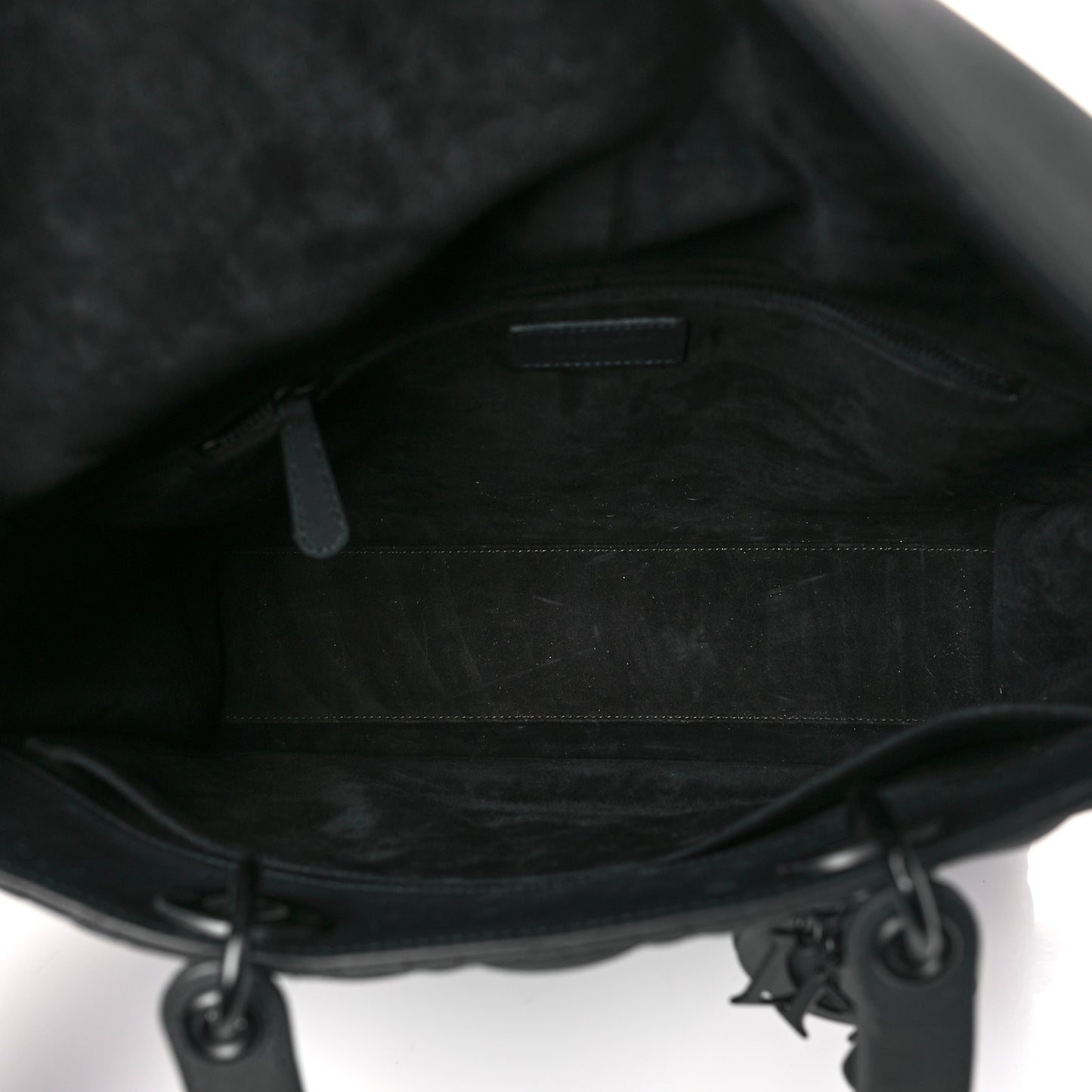 Ultra Matte Calfskin Cannage Large Lady Dior Black